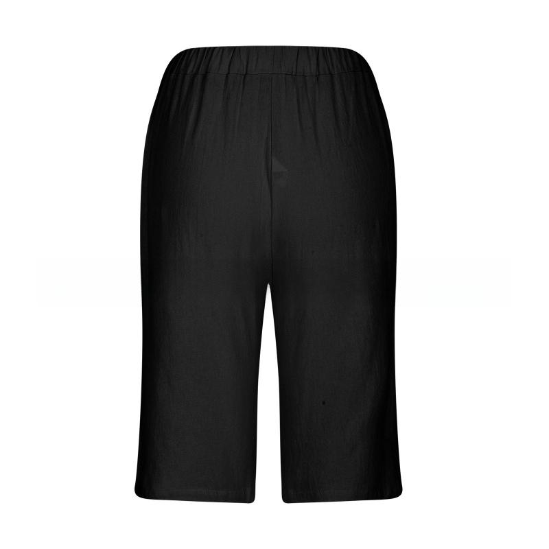 GMXIA Dámské módní ležérní jednobarevné kalhoty s vysokým pasem a capris