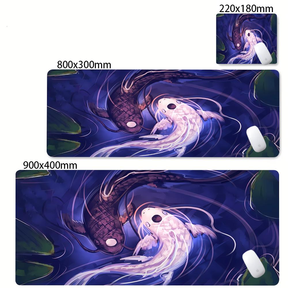 Yin-Yang Koi Fish Mouse Pad Desk Mousepad Cute HD Deskmst Extended Gaming Keyboard Mats Large 100x50cm XXL Gamer Mousepads