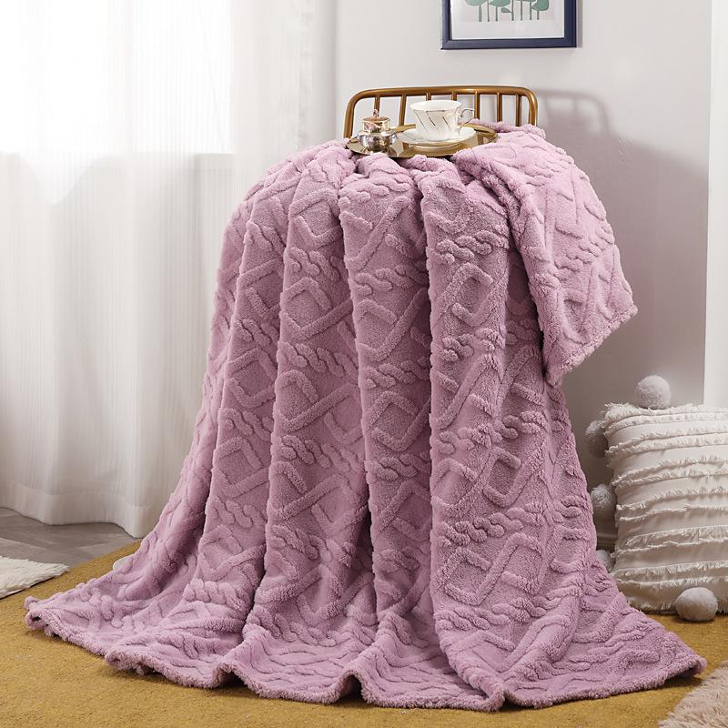 Soft Woolen Blanket for Bedding and Sofa, Warm Lamb Velvet Flannel Cover Blanket for Office, Air Conditioning Nap Quilt