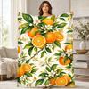 Botanical Orange Coral Fleece Blanket
