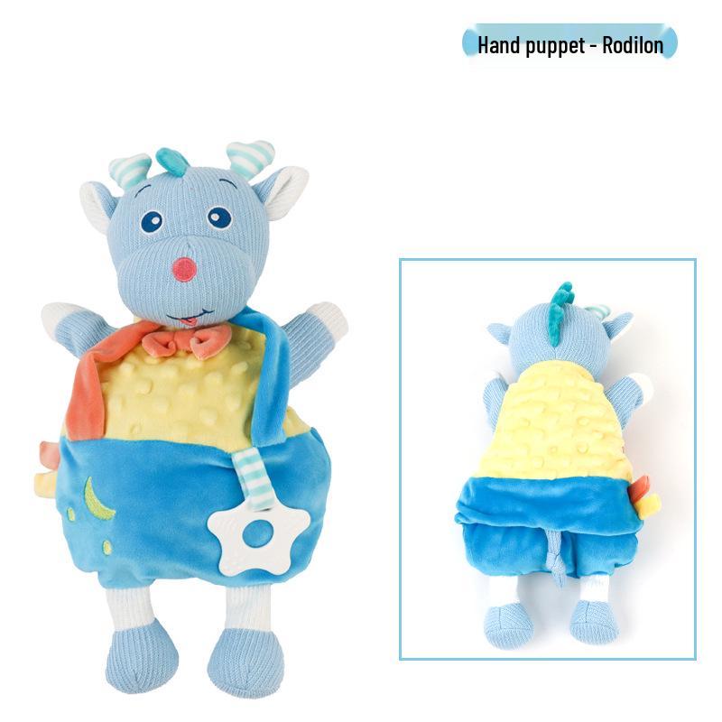 Baby Soothing Tag Blanket - Edible Sleep Aid & Early Education Cartoon Plush Doll