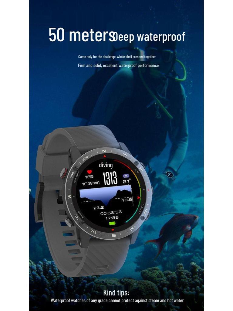 Songlu Waterproof GPS Smartwatch with Compass for Diving, Swimming, Running, Cycling, Fishing & Mountaineering