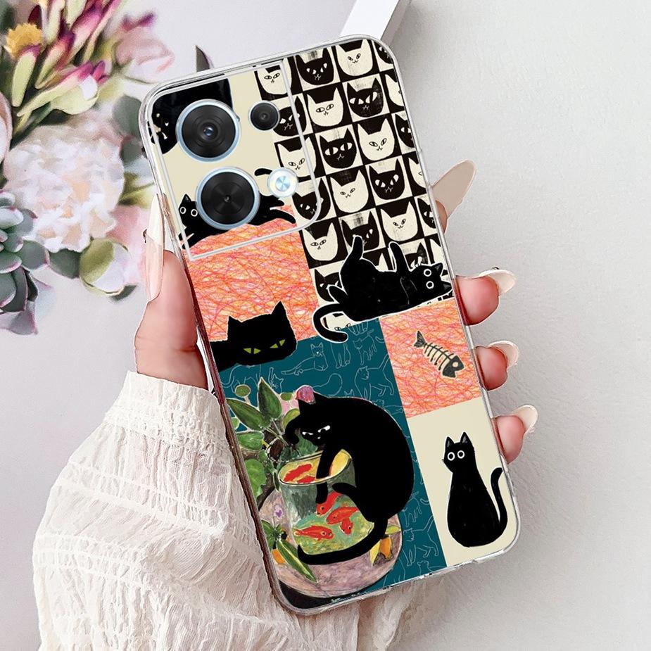 For Oppo Reno8 Pro 5G Case CPH2357 Cool Design Fashion Painted Cover Soft Silicone Phone Case For Oppo Reno 8 Pro Reno8 5G Shell