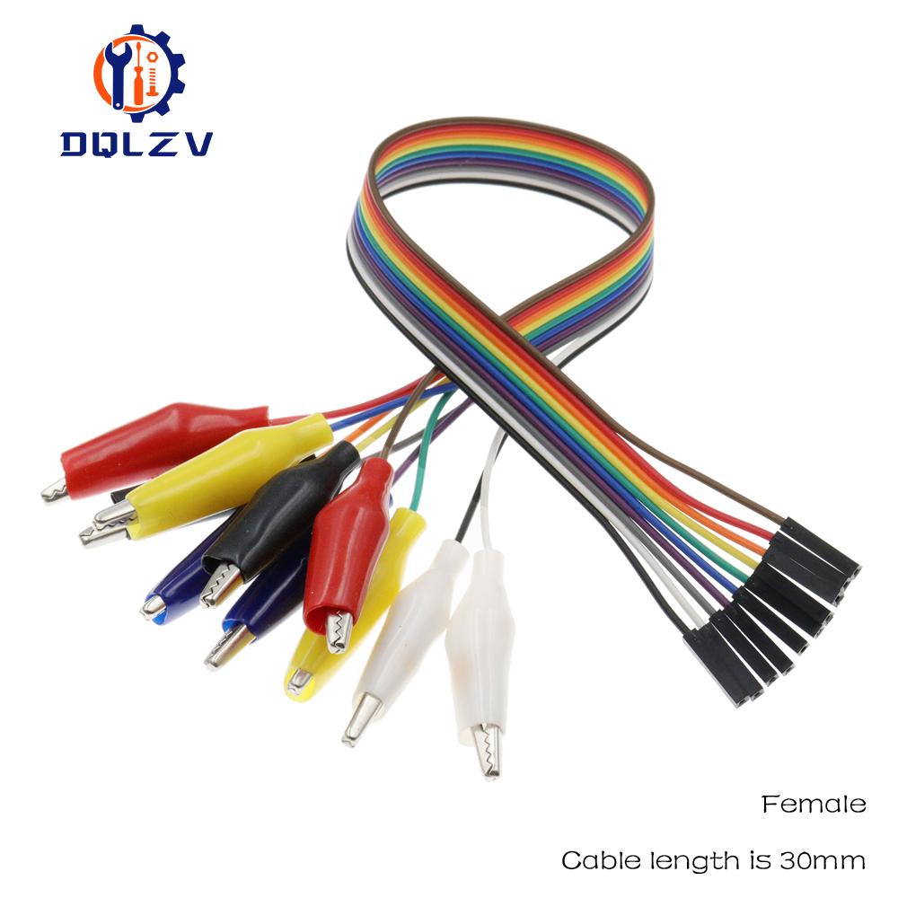 Diymore Alligator Clip To Dupont Wire 10Pin Male Crocodile Clip To Jumper Wire 10pin Female Test Lead for Arduino Raspberry Pi