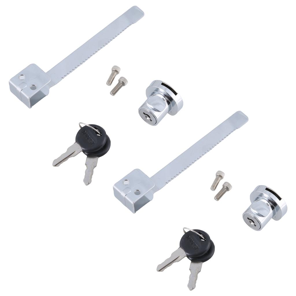 2 st Skjutglasdörrlås Spärrlås med Nycklar Skjutdörr Garderob Vitrinskåp Säkerhetslås för Låda Skåp Slitstark