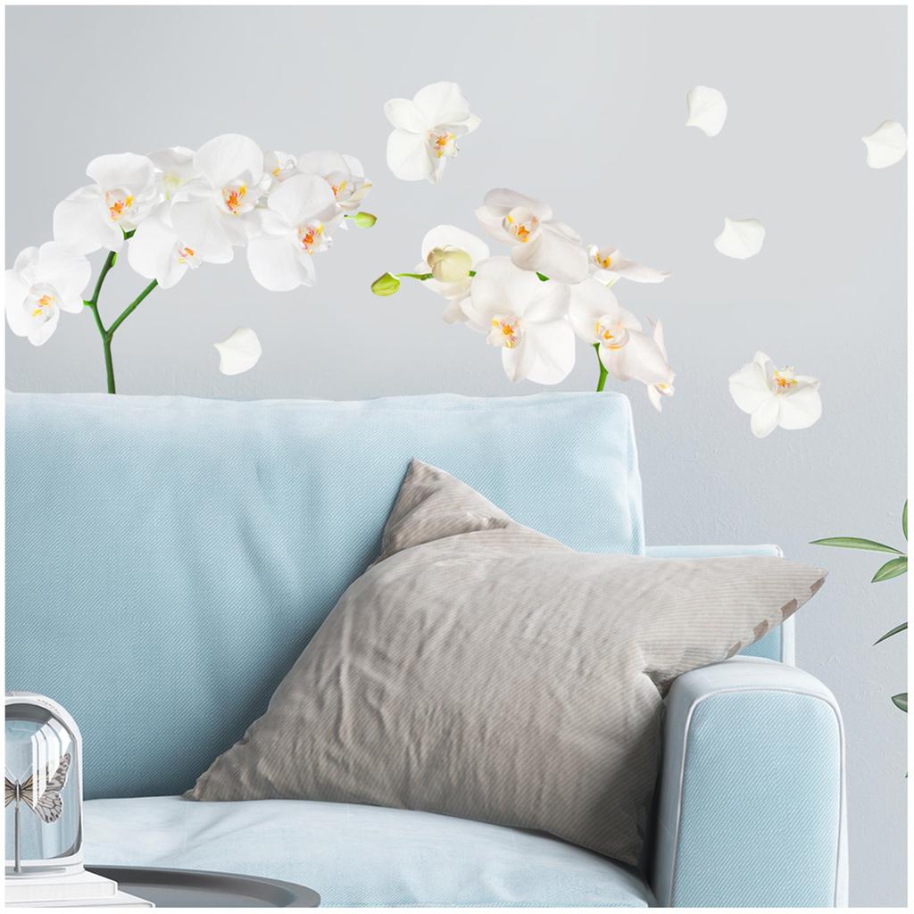 Les Trésors De Lily [R3380] - Planche de stickers 'Orchidée' blanc - 20x70 cm