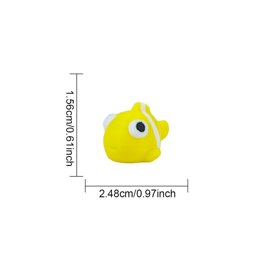 3D Printed Animal Series Articulated Big Eye Fish Decorative Toy for Miniature Scene
