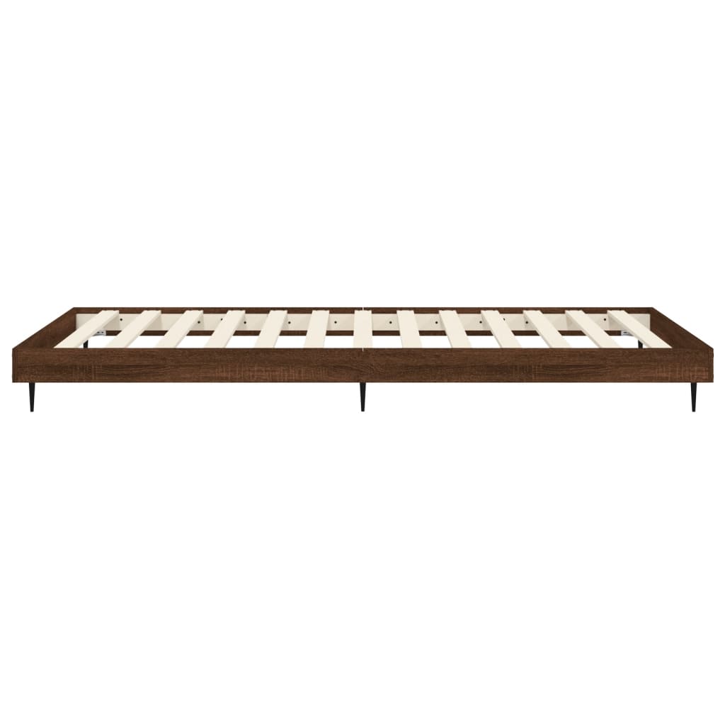 Bed Frame Without Mattress Brown Oak Look 90 X 200 Cm Wood Based Material