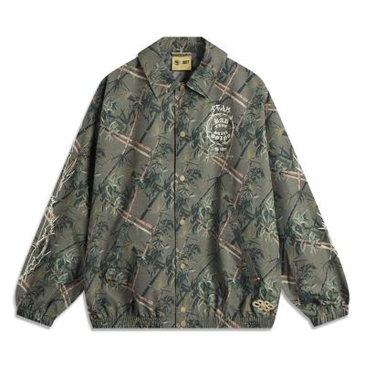 Li Ning Badfive Fashion Classic Retro Versatile Street Trend American Style Loose Comfortable Jacket Men Jacket Bamboo-Print AFDV937-1