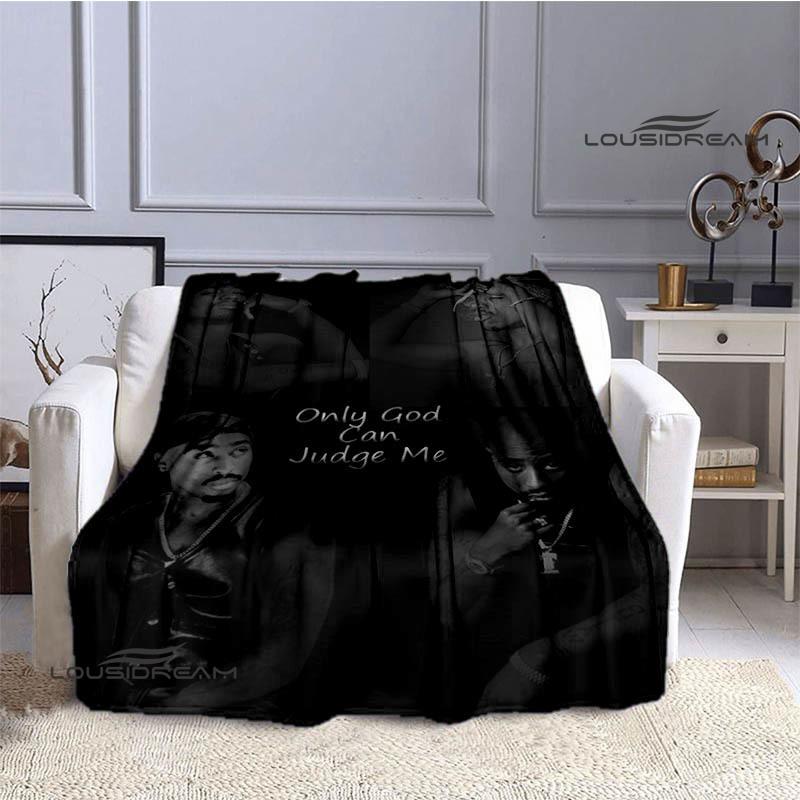 Hip-hop 2PAC Printed Blanket Picnic Blanket Warm Blankets Outdoor Blanket Home Bed Linings Blankets for Beds Birthday Gift