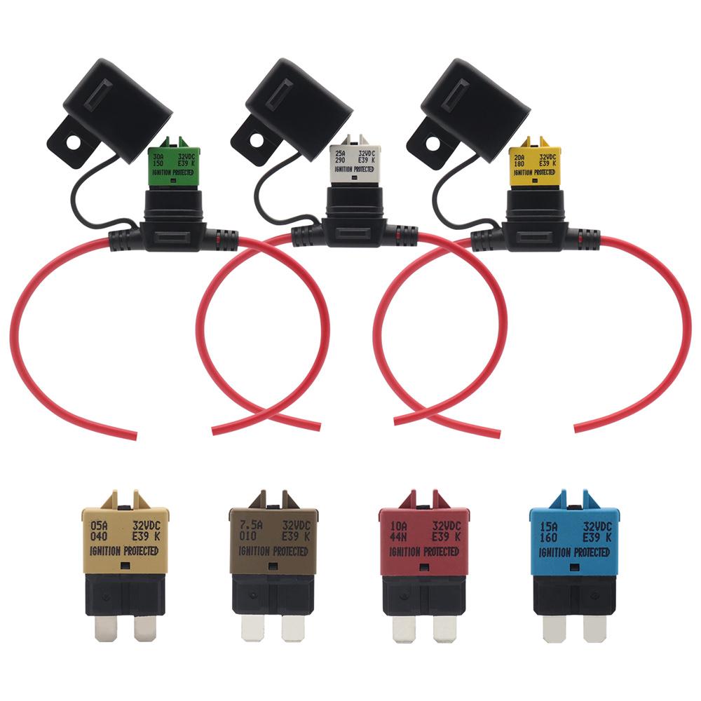 Manual Reset Fuses Blade Circuit Breaker with Fuse Holder For Boat Truck SUV Mot
