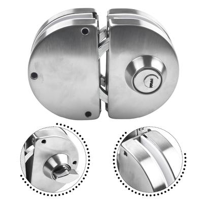 Fechadura de Porta de Vidro para Porta de Vidro Temperado Dupla Batente ou Deslizante Sem Moldura de 8-12mm Conjunto de Fechadura de Vidro Prateado