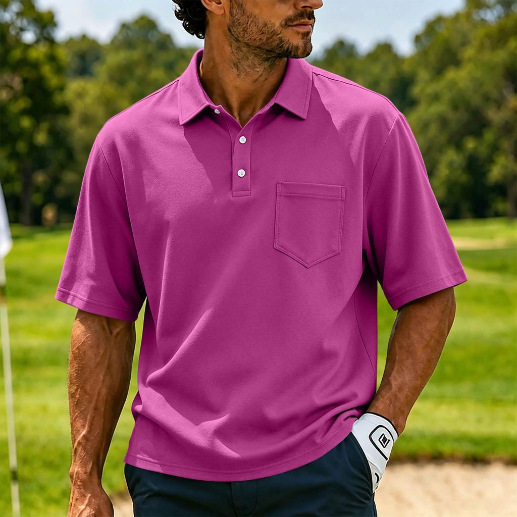 Men's Casual Short Sleeve Button Down Shirt Lightweight Breathable Summer