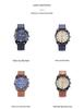 Men's Korean Style Casual Leather Strap Quartz Watch with Big Dial and Unique Design