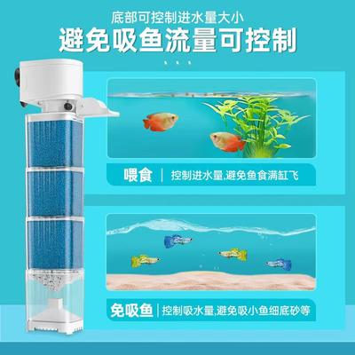 Fish Tank Filter 3-in-1 Silent Oxygenation Pump, Aquarium Filter Bucket, Circulation Pump, Stool Water Purifier