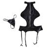 Maillot de bain une pièce sexy en cuir verni moulant pour femme