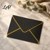 Stiff Double Offset Paper 5Pcs Western Style Envelopes with Gold Foil Trim Invitation Elegant Handwritten Letter Holders for Wedding Greeting Cards,