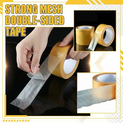 Yellow Cloth Double Sided Tape 1CM×5M Strong Adhesive for Carpet Floor
