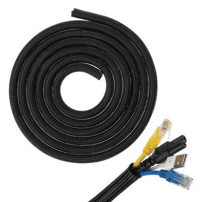 Abzdfty Kabelabdeckung, Kabelmanagement-Sleeve, ca.. 10M Lang, 13mm Durchmesser, DIY zuschneidbar, Erweiterbarer Innendurchmesser, Staubdicht, Hochtemperatur-,