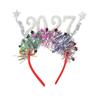 Xmas Hair Band Sequin 2027 New Year Headband Sweet Glitter Christmas Headpiece Cute Flexible 2027 Number Hair Hoop Holiday Party
