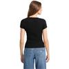 Guess Womens/Ladies Oval Logo Ribbed Slim T-Shirt