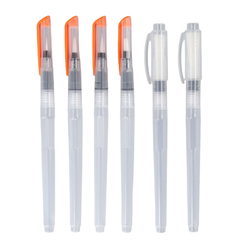

Plastic Water Color Brush Pen Set White Sharp Watercolor Paint Pens Flat Water Soluble Colored Pencil For Beginners
