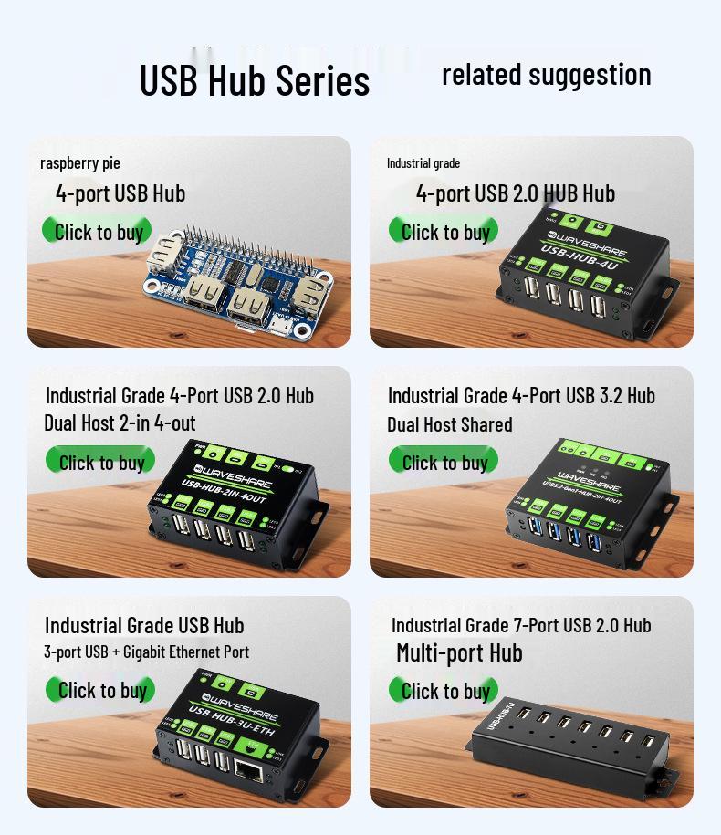 MicroSnow Raspberry Pi 4 Gigabit Ethernet & USB2.0 Hub
