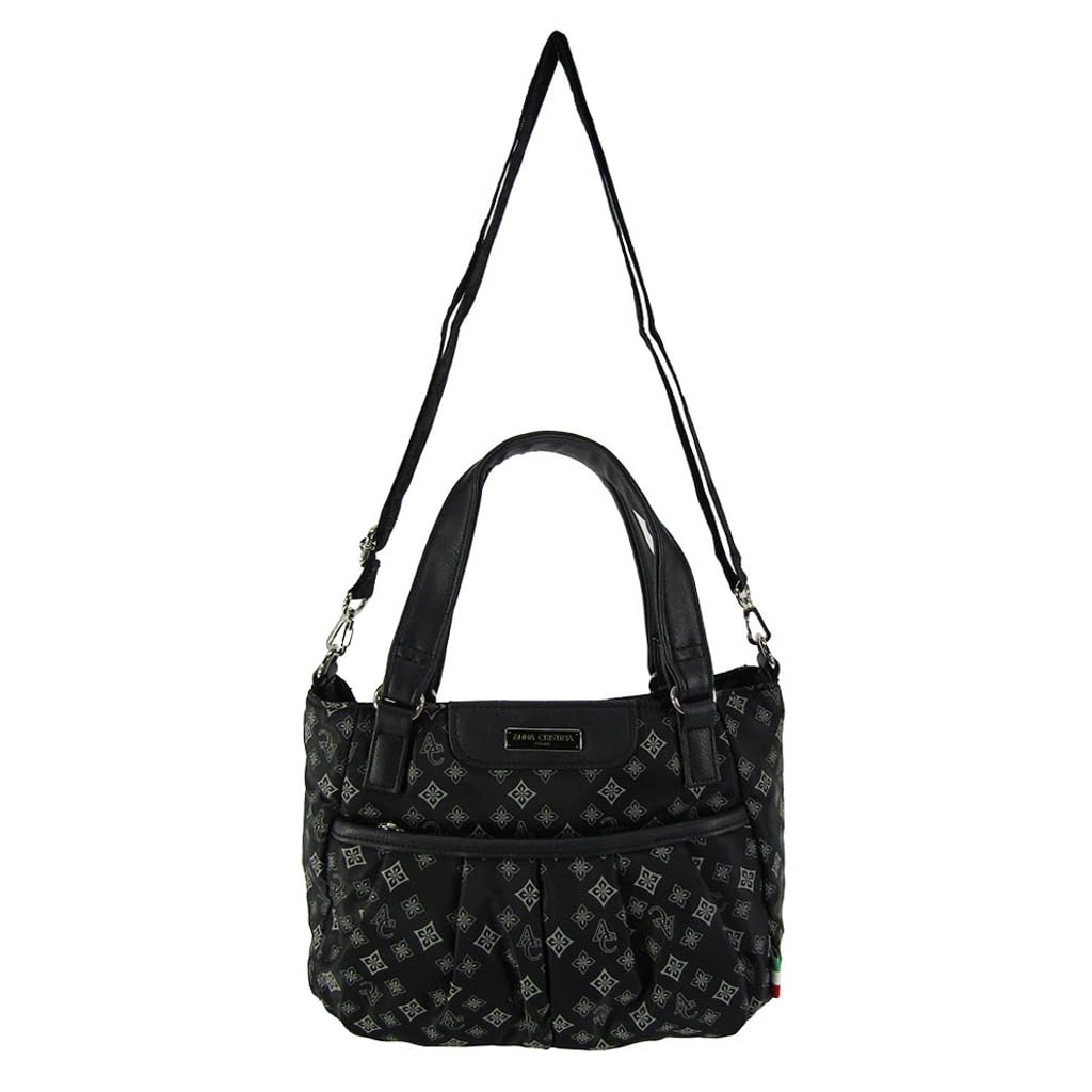 

ANNA CRISTINA Multifunctional Handbag, 2-Way Shoulder Bag, Carry-On Compatible, Convenient Storage, Monogram, 2501-4A29-01, Black