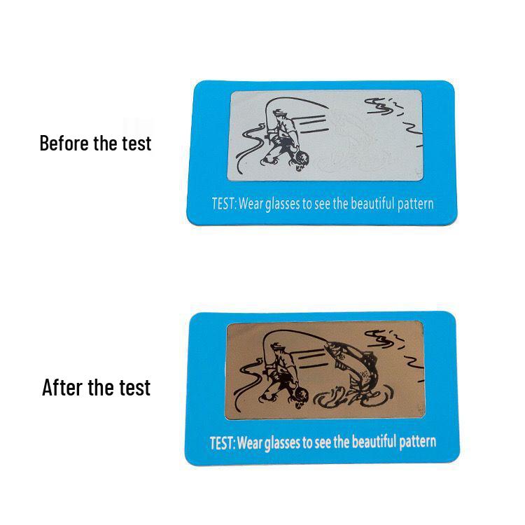 Dual-Language Polarized Sunglasses Test Card with Fishing Design