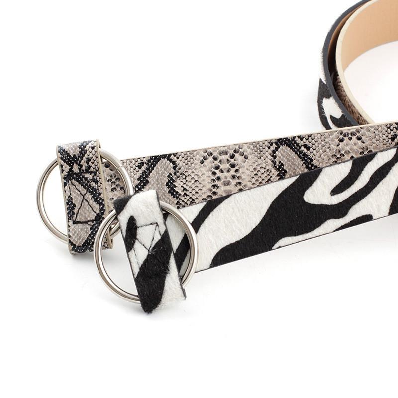 Womens Versatile Wide Noloop Belt In Fashionable Animal Textures For Contemporary Styles Casual