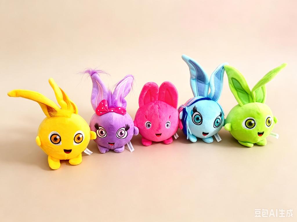 5Pcs/Lot Cute Sunny Bunnies Plush Toys Cartoon Solar Bunny Plushie Doll Stuffed Animals Kids For Baby Girls Kids Birthday Gifts