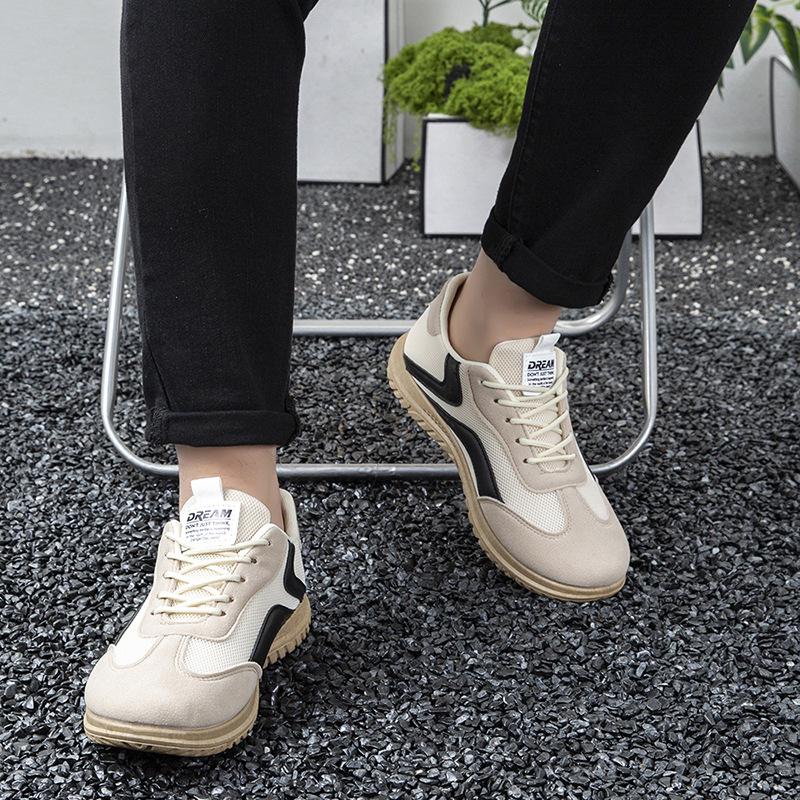 Vintage Flat Bottom Mens Retro Training Sneakers Colorblock Casual Sports Running Shoes