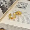 Medieval Vintage Light Luxury Love Crown Open Ring Zircon Exquisite Elegant Retro Court Style Index Finger Ring
