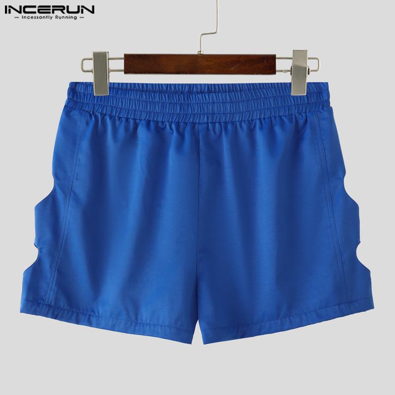 INCERUN Women Men Elastic Waist Back Cutout Home Wear Mini Pants Shorts
