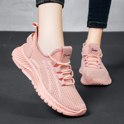 2024 Neu Sommer Damen Mesh Atmungsaktiv Lässige Allround-Sneaker Flache Weiße Sportschuhe Damen Outdoor Laufschuhe