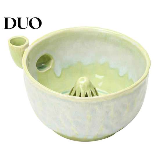 Small Fruit Strainer Ceramic Berry Washing Bowl, Swirl Design Rinse Colander with Handle Easy Clean Container And Drain Holes, Cleaning Bowl