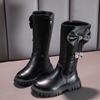 Fashion Foreign Style Girls Boots Long Princess Boots High Boots Autumn and Winter New Girls Soft-soled Leather Boots