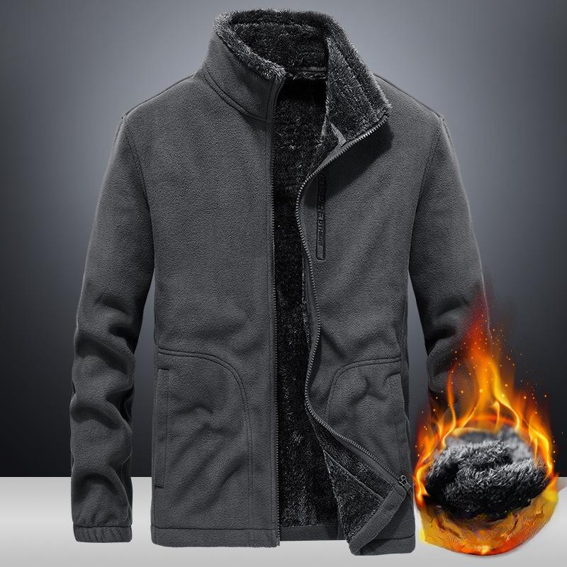 Autumn New Outdoor Fleece Jacket Men's Cardigan Casual Loose Large Size Jacket Young Men's Autumn Clothing