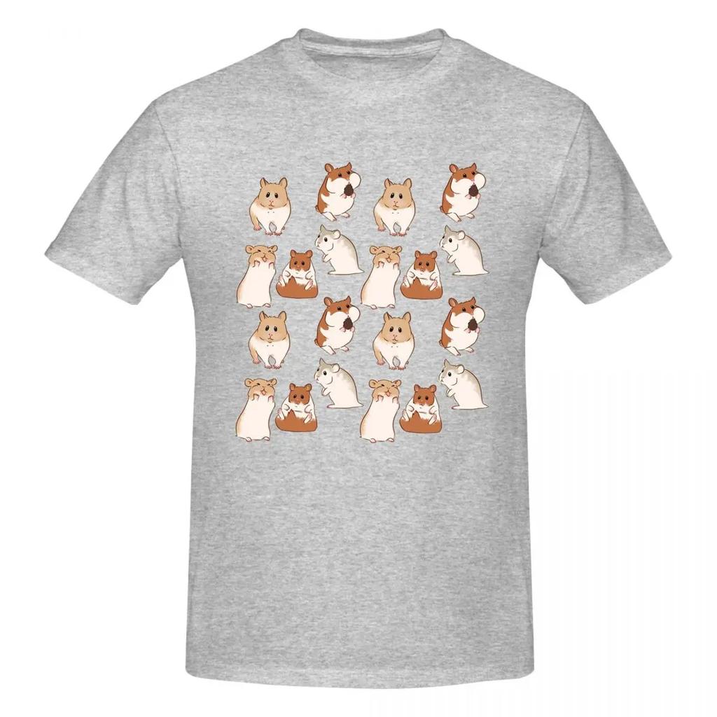 100 Cotton Cute Hamster Pattern Tshirt Unisexs Classic Oversized T Shirt Unisex Oneck Summer Shirts Tops S6xl