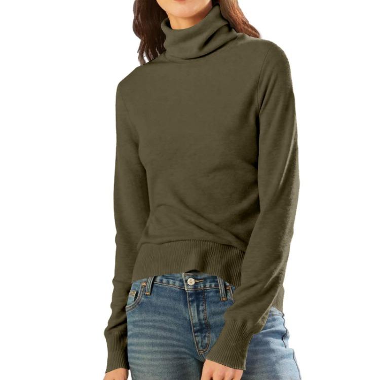 Womens Turtleneck Sweater Slim Fit Wool Long Sleeve Seamless Temperament