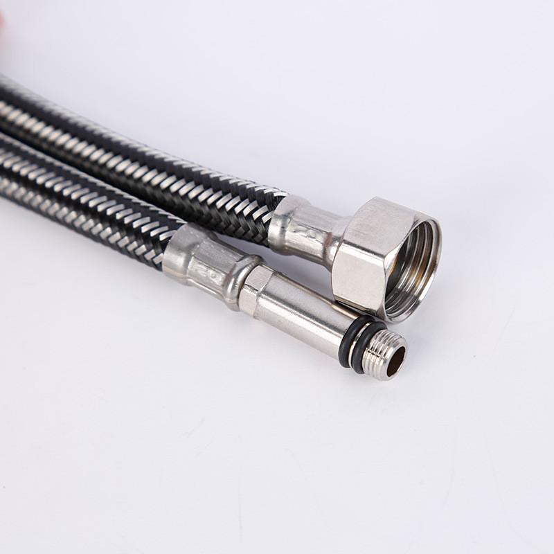 Faucet accessories 2PCS 60cm stainless steel nylon braided hose bathroom heat-resistant faucet basin sink kitchen hose G1/2 G3/8