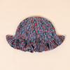 Autumn/winter Warm Handmade Knitted Mixed Color Lotus Leaf Edge Knitted Basin Hat Woolen Fisherman Hat
