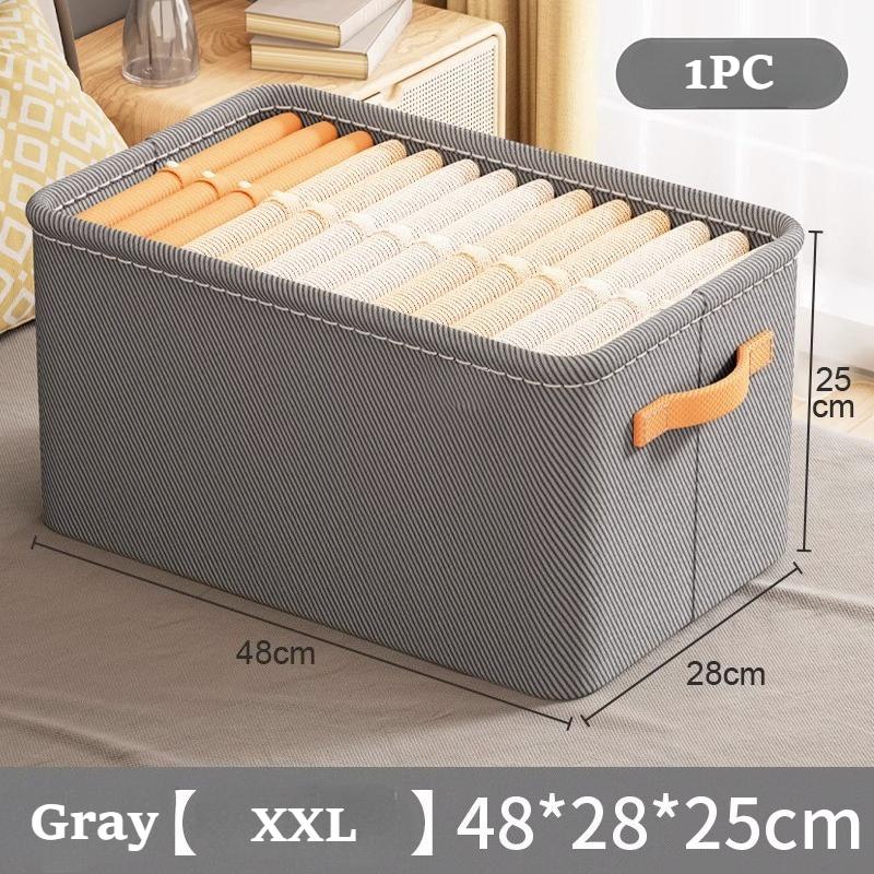 Non-Woven Fabric Storage Box with Thick Steel Frame Versatile Clothes Organizer for Dorms Homes, Hand Washable Available