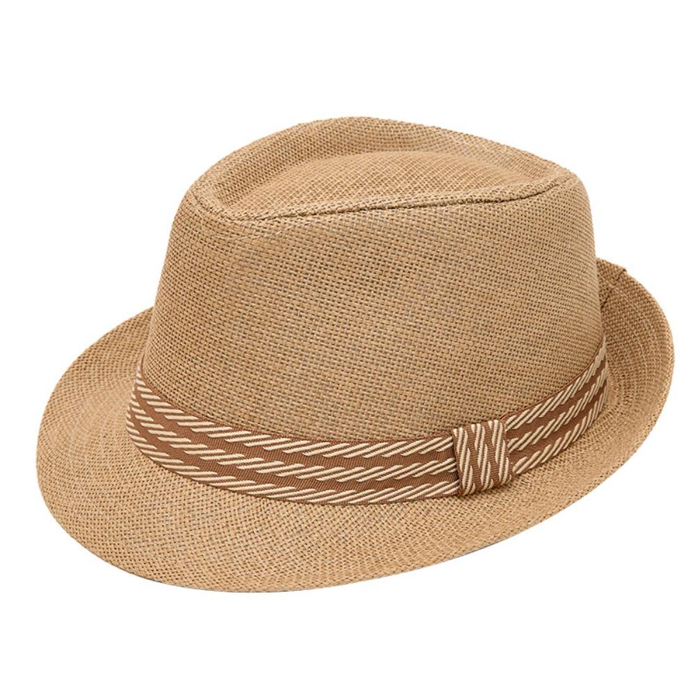 Breathable Belfry Trilby Hat Linen Jazz Beach Hat Retro Fedora Sun Hat  Men