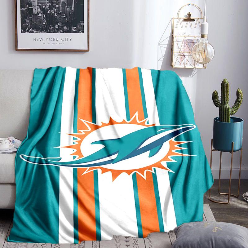 Dolphins Team Blanket Lightweight Flannel Bedding Blanket Perfect for Travel, Camping, Living Rooms, Offices, Sofas, Fan Christmas gift