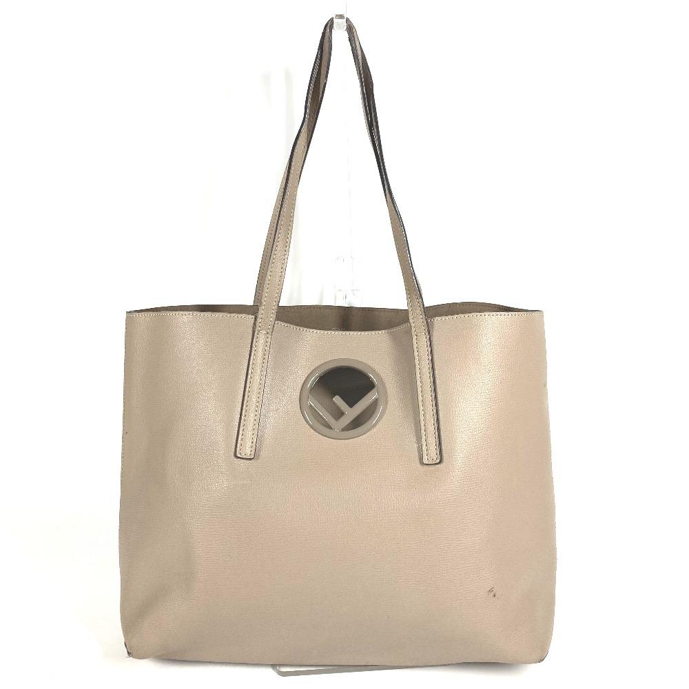 FENDI With porch Logo F-Is Bag Shoulder Bag Tote Bag Shoulder Bag Leather Beige