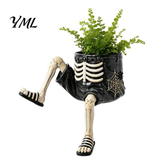 Resin Succulent Planter 2Pcs Whimsical Hanging Leg Planter, Dangling Sitting Flower Pot for Halloween Party Table Centerpiece Succulents, Funny