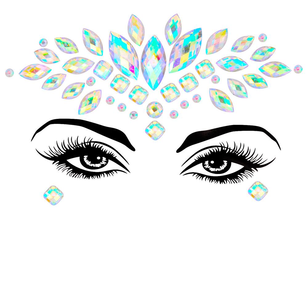 Crystal Tattoo Sticker Glitter Eyeliner Eyebrow Makeup Face Eyes Diamond Temporary Tattoo Rock Rhinestone 3D Eyeliner Stickers