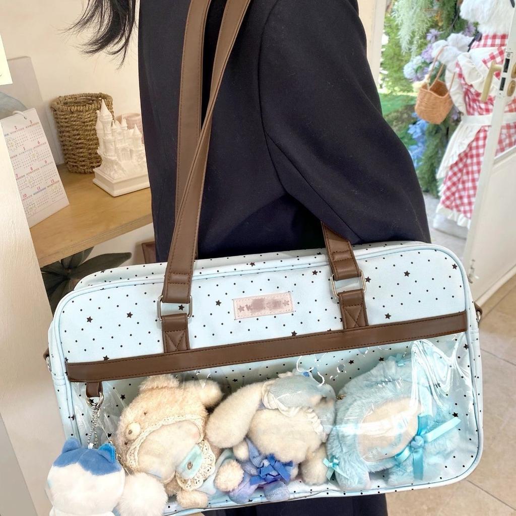 Girl Sweet Y2k Ita Bag Cute JK Shoulder Bag Daily Casual Polka Dot