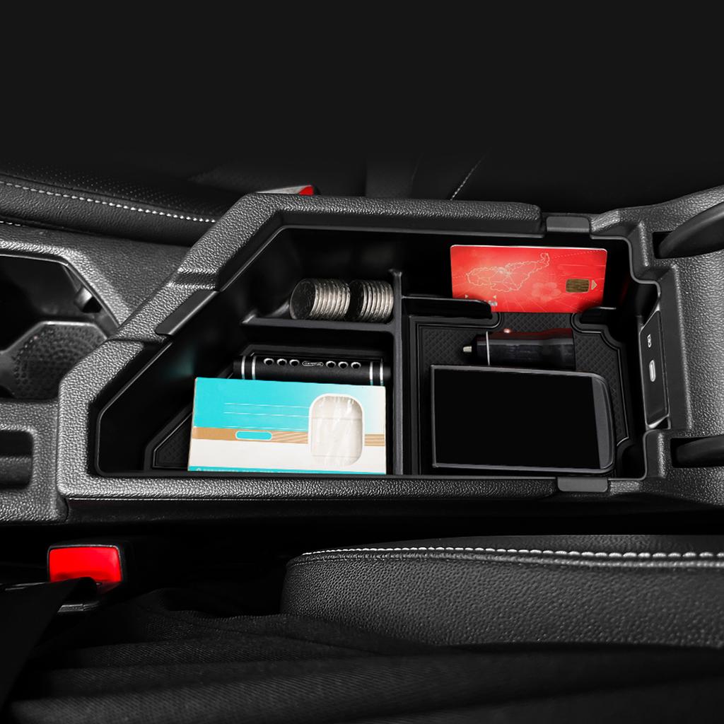 Para Volkswagen VW Jetta 2020-2025 Consola Central Reposabrazos Caja de Almacenamiento Bandeja Organizadora Accesorios Interiores de Coche Negro